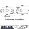 Bristan QUBE 3 Hole Wall Mounted Basin Mixer Dimensions